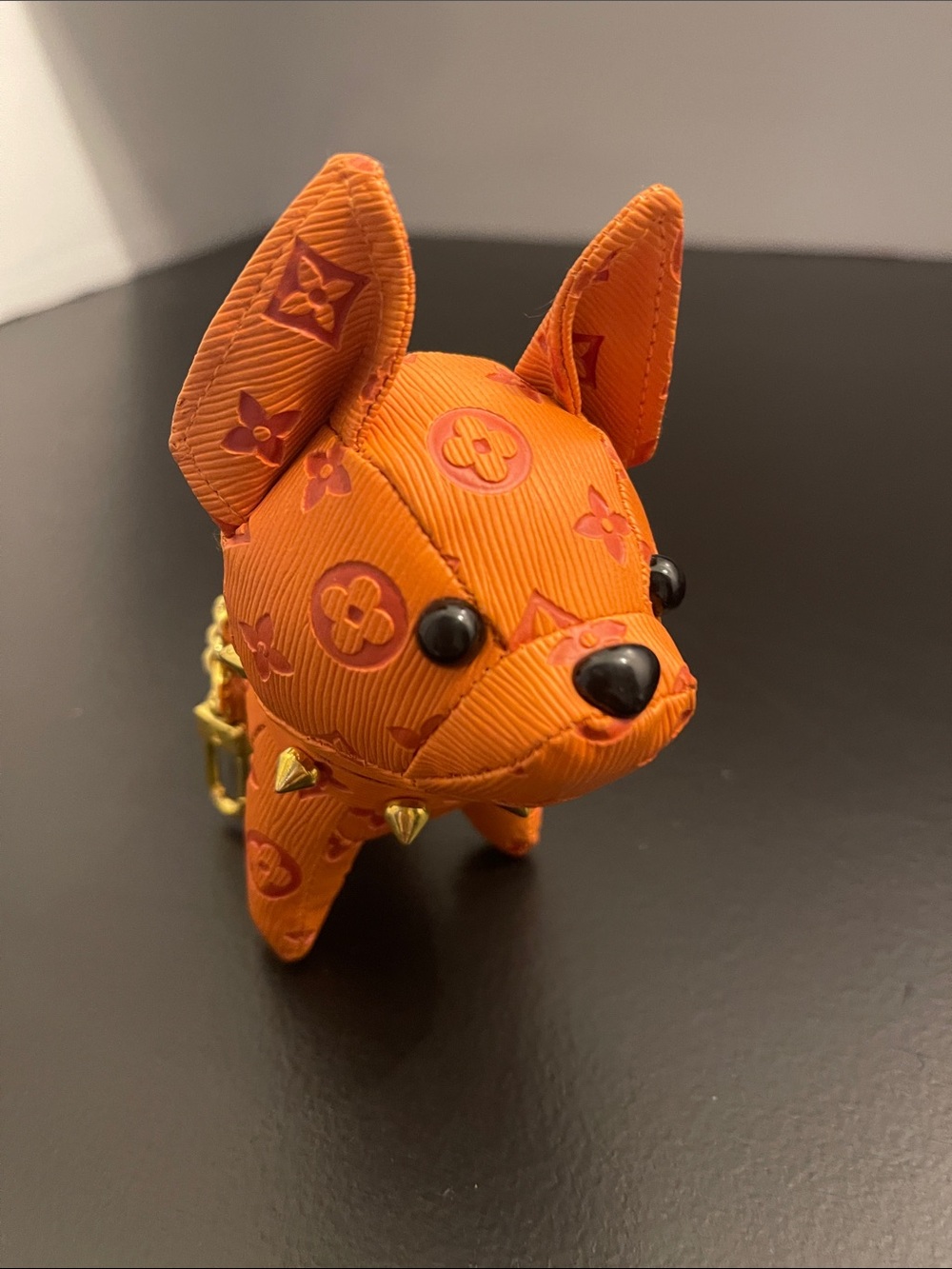 Luxury Orange Dog Keychain Charm - Designer